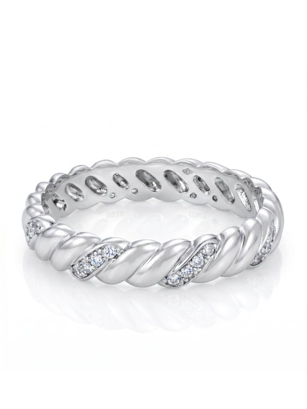 Croissant Twist Rope Band Stackable Ring, Charmed Aroma